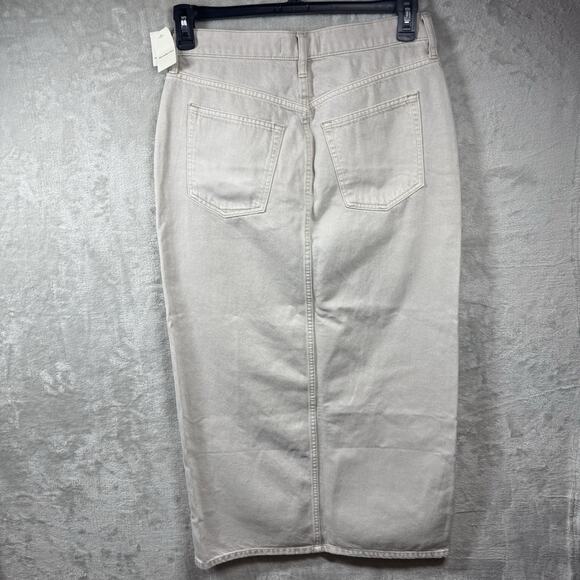 Abercrombie & Fitch NEW Women Denim Jean Midi Skirt Sz 29/8 High Rise Front Slit - Picture 3 of 12